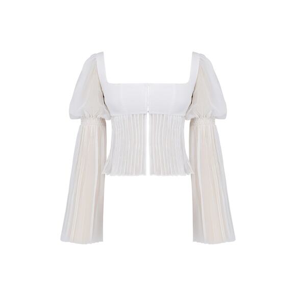 House of CB Lucie Chiffon Bustier Top - S - Off White - Picture 1 of 7